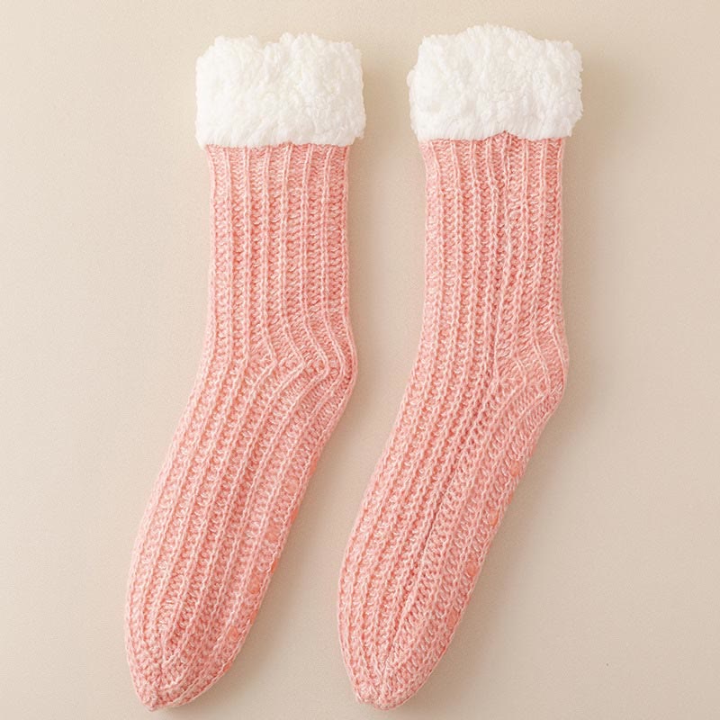 Bequeme dicke Fleece-Hausschuhsocken in Übergröße (2 Paar) - Rosa - EU36-44 (US3-10) - image 14