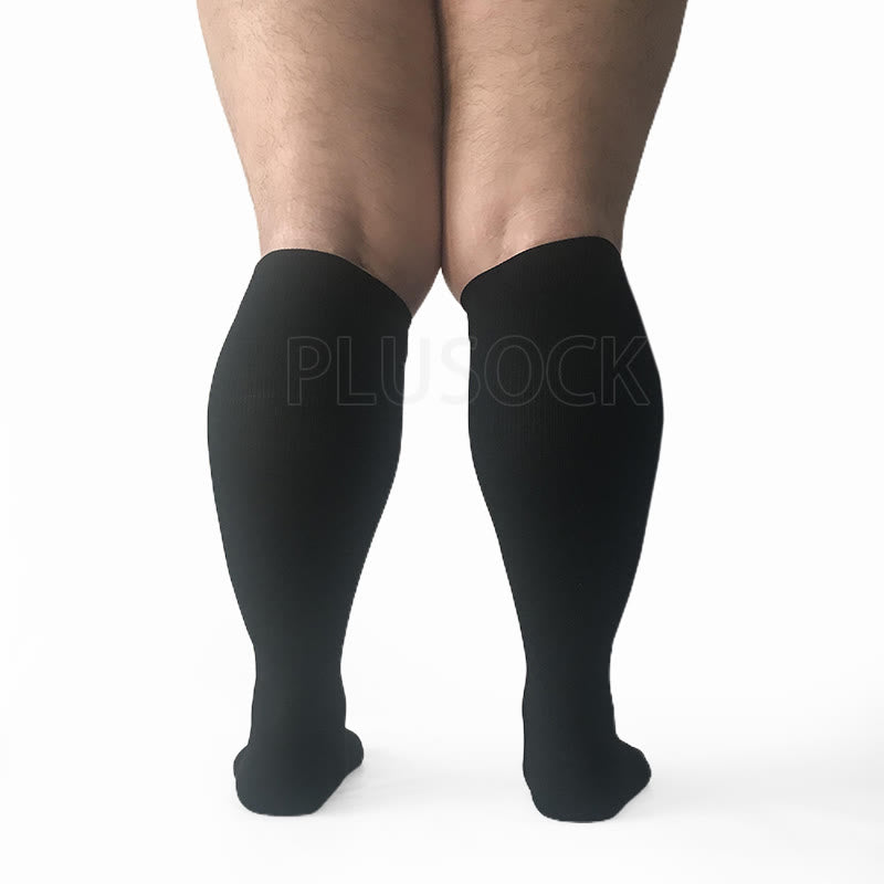 2XL-7XL Schwarze Kompressionsstrümpfe in Übergröße (15–20 mmHg)