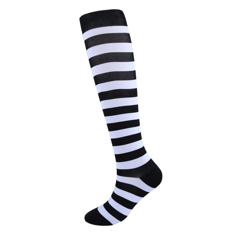 Bunt gestreifte Kompressionsstrümpfe (3 Paar)
