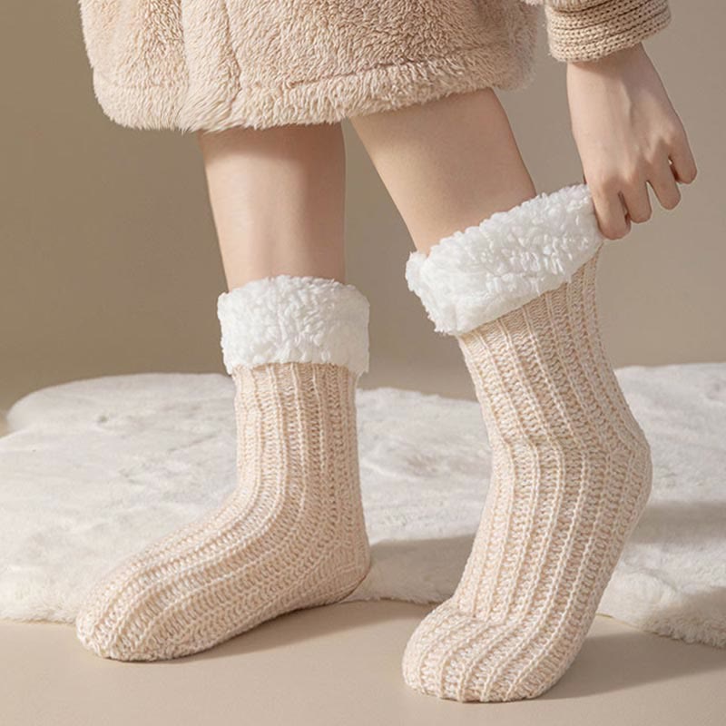 Bequeme dicke Fleece-Hausschuhsocken in Übergröße (2 Paar) - image 4