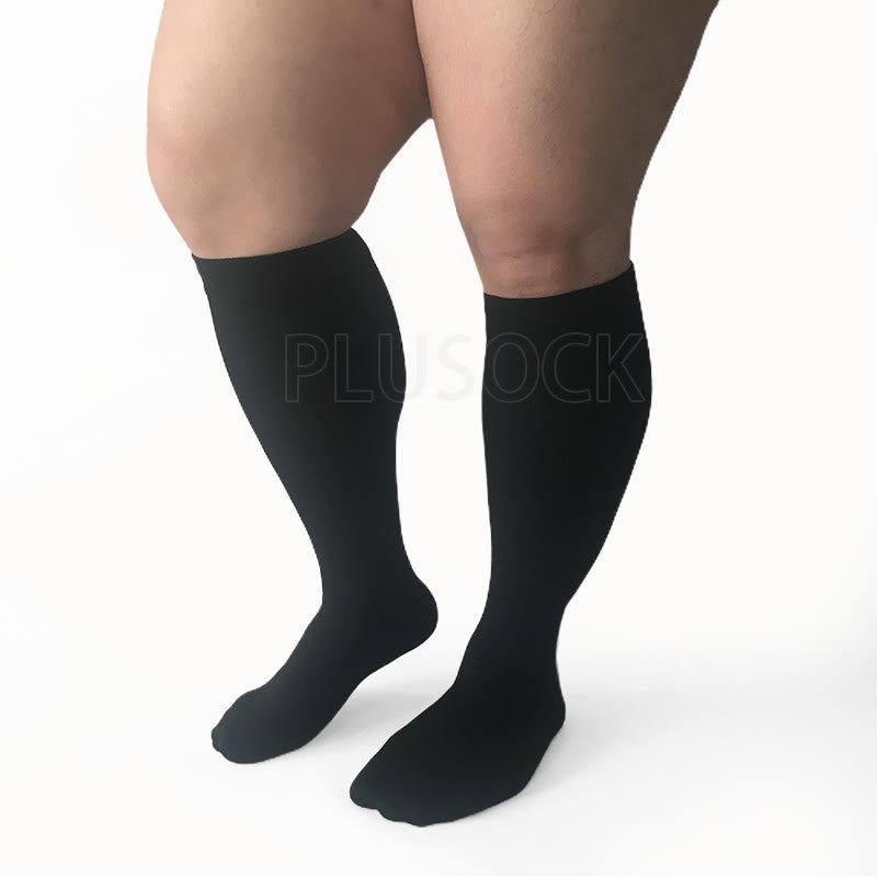 2XL-7XL Einfarbige Kompressionsstrümpfe in Übergröße (3 Paar)