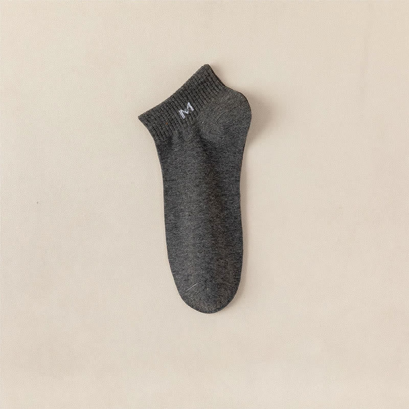Knöchelsocken aus einfarbiger Baumwolle (5 Paar) - EU44-50 (US10-15) - Dunkelgrau - image 7