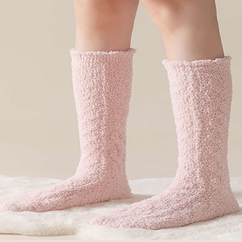 Thermo-Kniestrümpfe aus Korallenfleece in Übergröße (5 Paar)