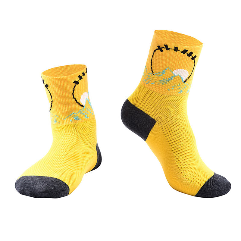 Fahrradsocken mit lustigem Muster - Gelb - L/XL - image 7