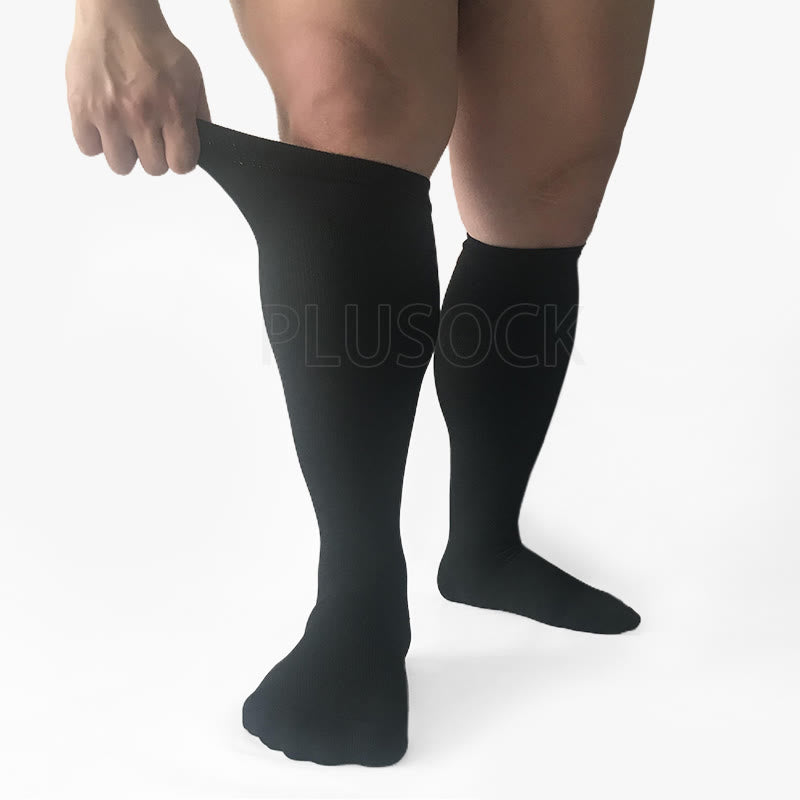 2XL-7XL Schwarze Kompressionsstrümpfe in Übergröße (15–20 mmHg)