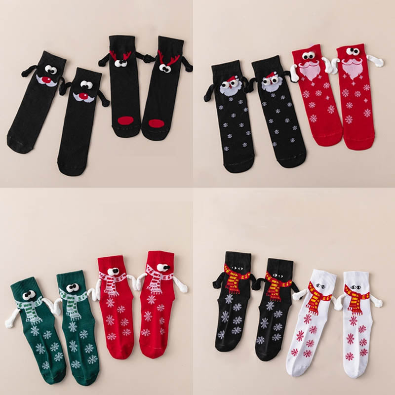 Weihnachts-Viertel-Socken mit Händchenhalten in Übergröße (4 Paar) - image 5