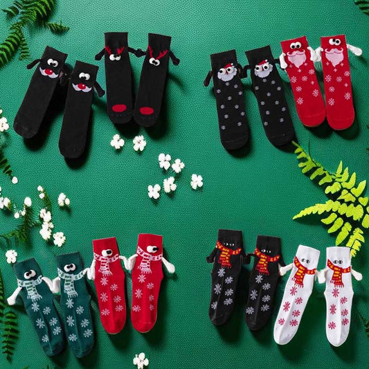 Weihnachts-Viertel-Socken mit Händchenhalten in Übergröße (4 Paar) - image 1