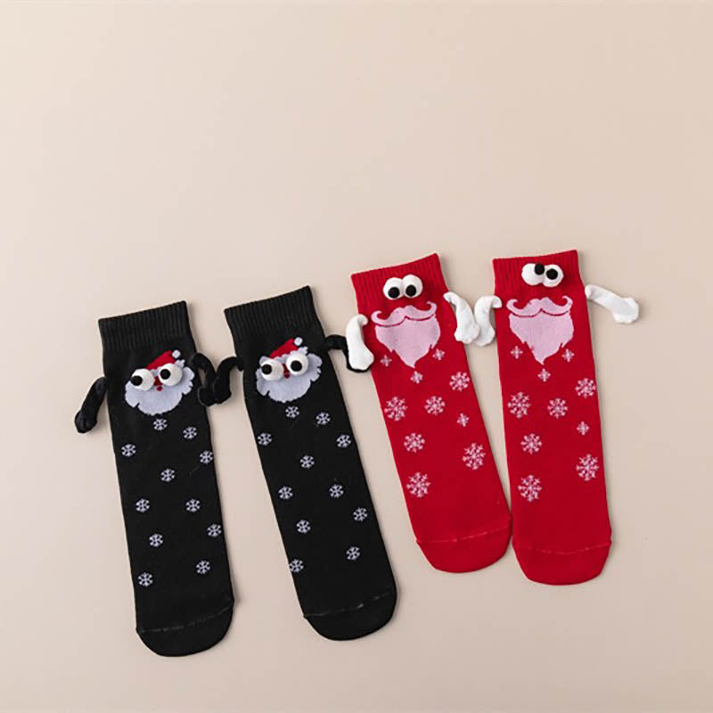 Weihnachts-Viertel-Socken mit Händchenhalten in Übergröße (4 Paar) - image 3