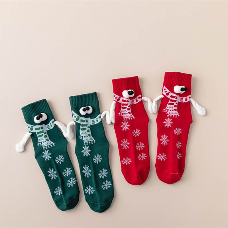 Weihnachts-Viertel-Socken mit Händchenhalten in Übergröße (4 Paar) - image 4