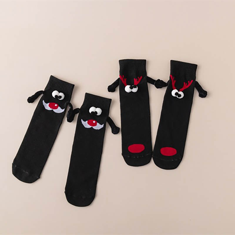Weihnachts-Viertel-Socken mit Händchenhalten in Übergröße (4 Paar) - image 2