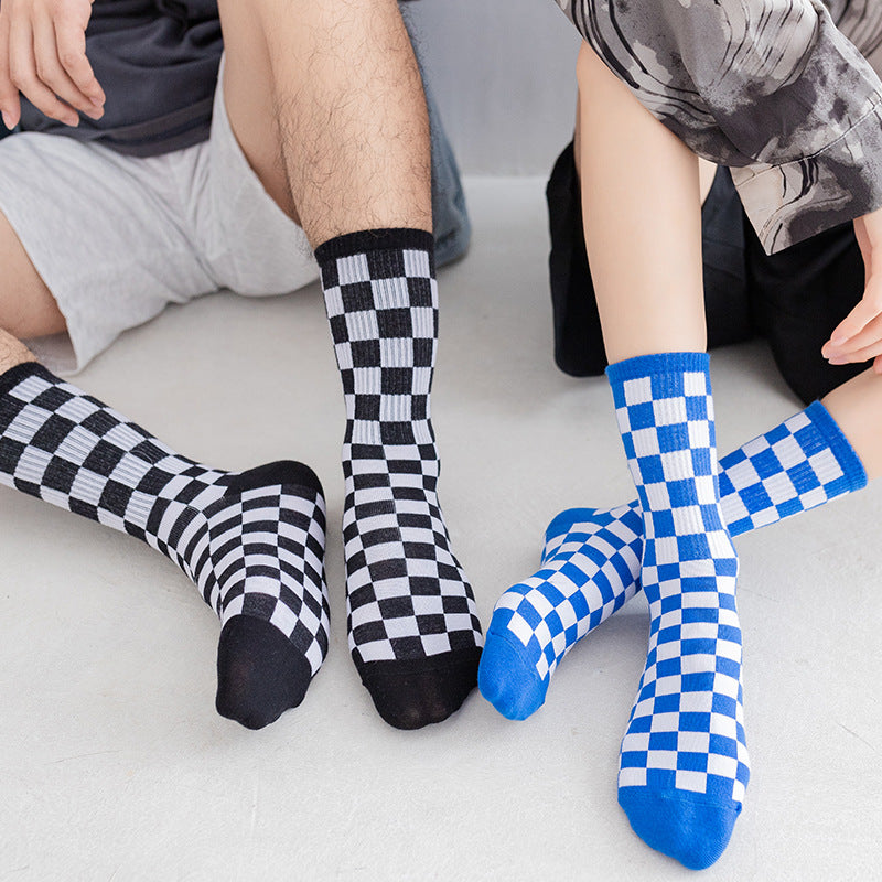 Viertelsocken mit Schachbrettmuster in Übergröße (6 Paar)
