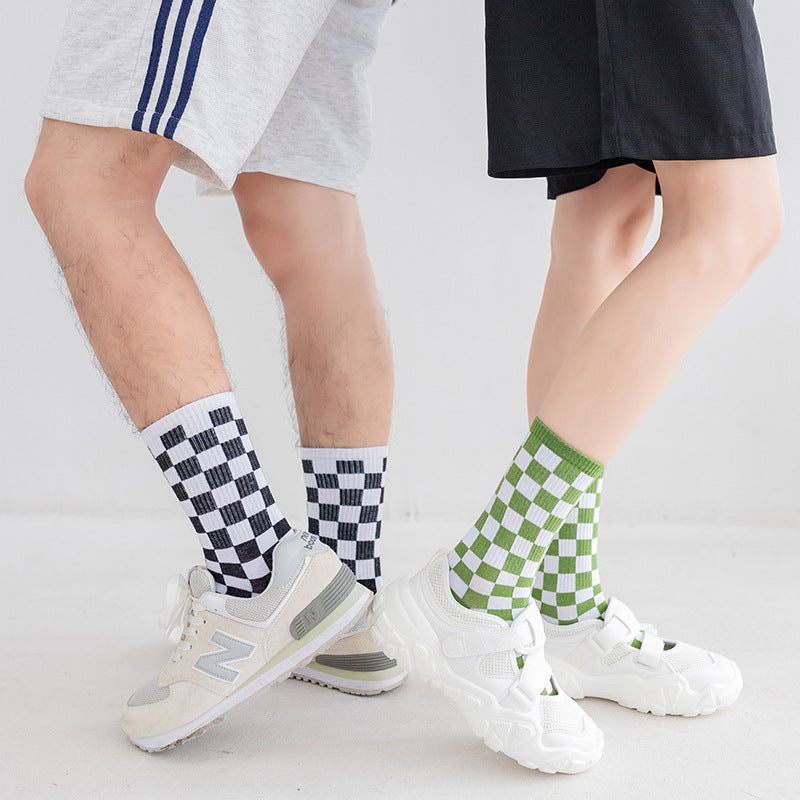 Viertelsocken mit Schachbrettmuster in Übergröße (6 Paar)