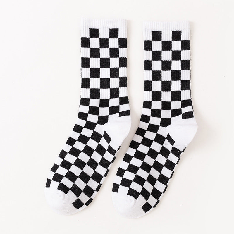 Viertelsocken mit Schachbrettmuster in Übergröße (6 Paar)