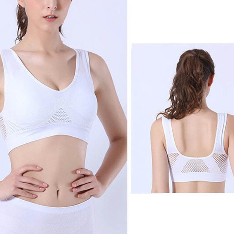Mesh-Cutout-Sport-BHs in Übergröße (2er-Pack)