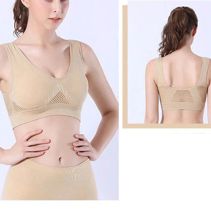 Mesh-Cutout-Sport-BHs in Übergröße (2er-Pack)