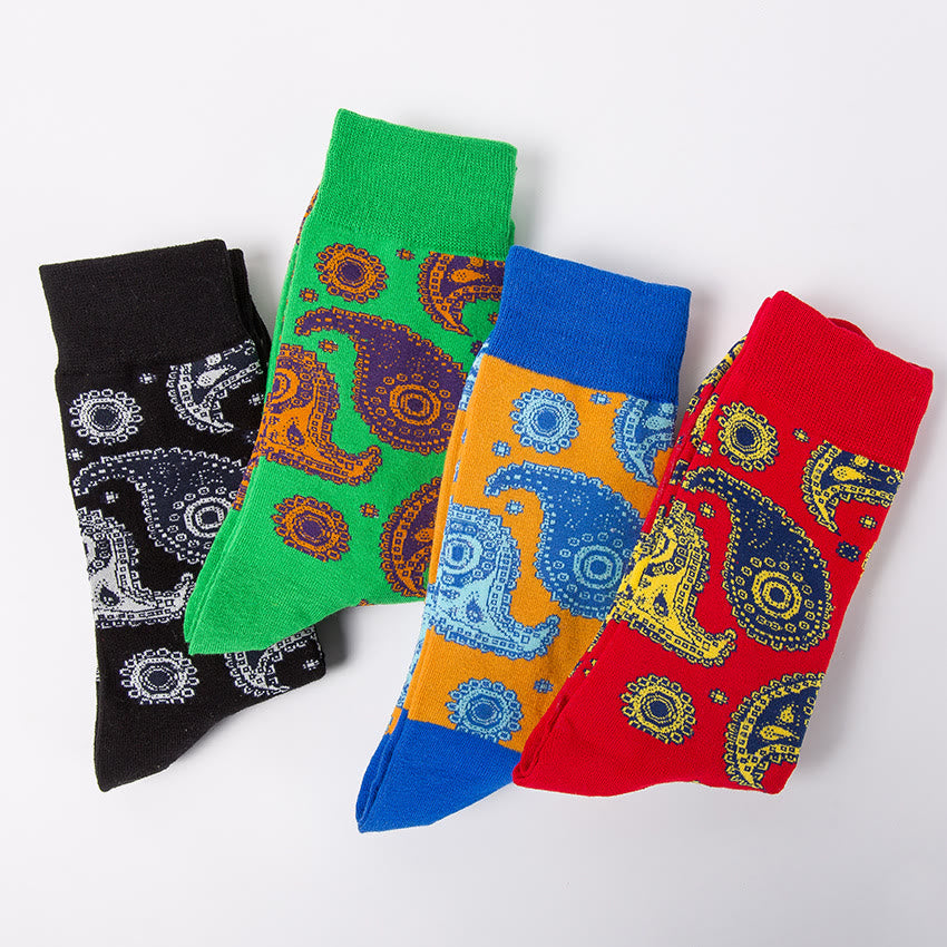 Viertelsocken mit kreativen Mustern in Übergröße (4 Paar)