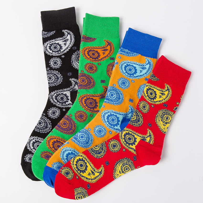 Viertelsocken mit kreativen Mustern in Übergröße (4 Paar)