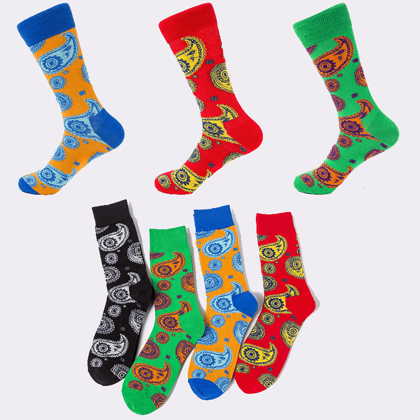Viertelsocken mit kreativen Mustern in Übergröße (4 Paar)
