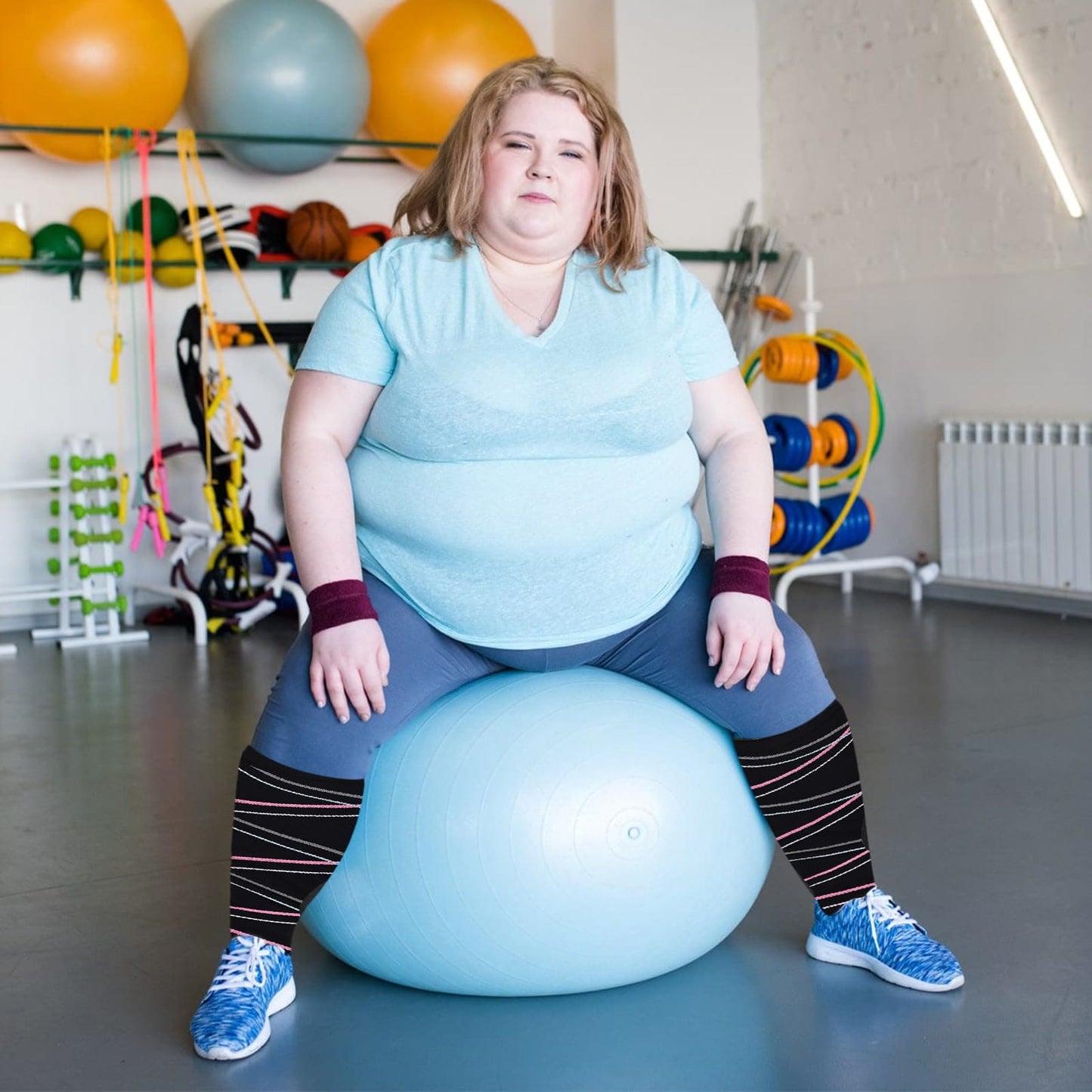 2XL-7XL Ribbon Kompressionsstrümpfe in Übergröße (3 Paar)