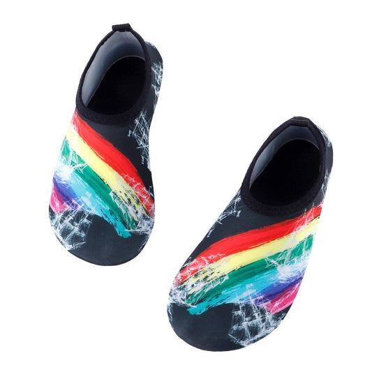 Regenbogen-Hausschuhsocken in Übergröße