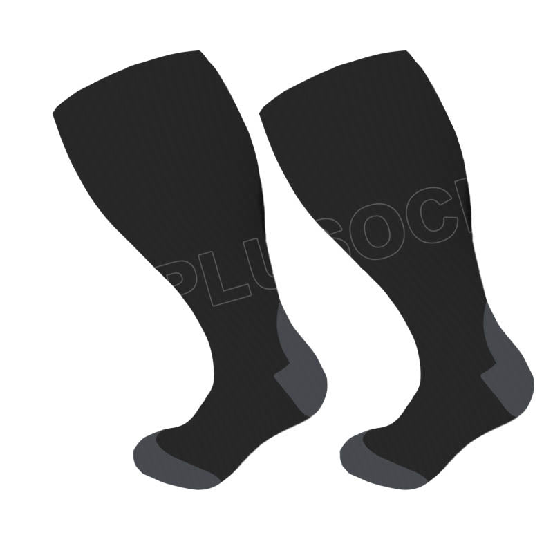 Schwarze Kompressionsstrümpfe in Übergröße (3 Paar) - image 1
