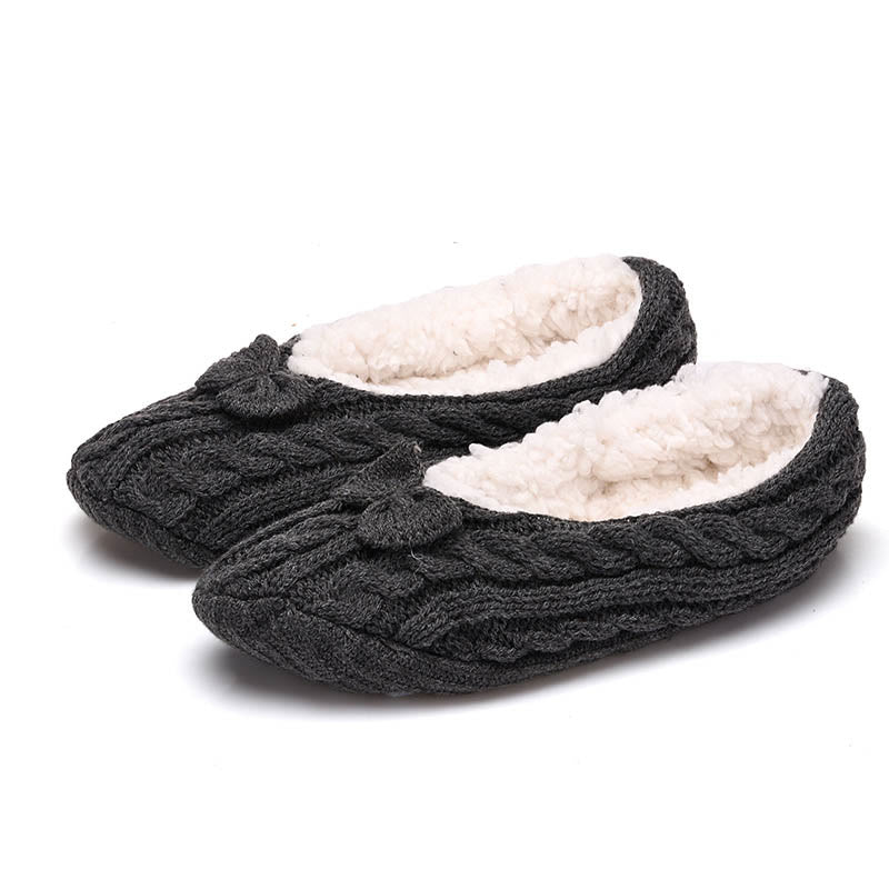Slipper-Socken mit Schleife in Übergröße - Dunkelgrau - EU39-42 (US6-8,5) - image 2