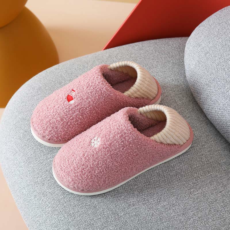 Übergröße Slipper-Socken mit Schneeflockenmuster - Rosa - US 10-11 - image 11