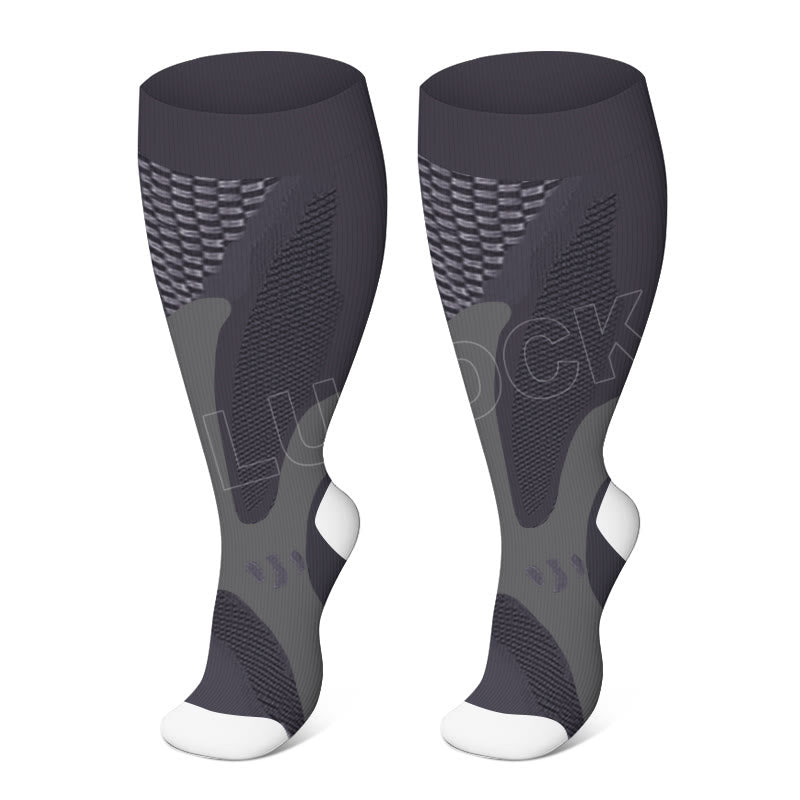 Sportliche Kompressionsstrümpfe in Übergrößen, Weinrot, Größen 2XL- 7XL (3 Paar) - Grau - 7XL - image 5
