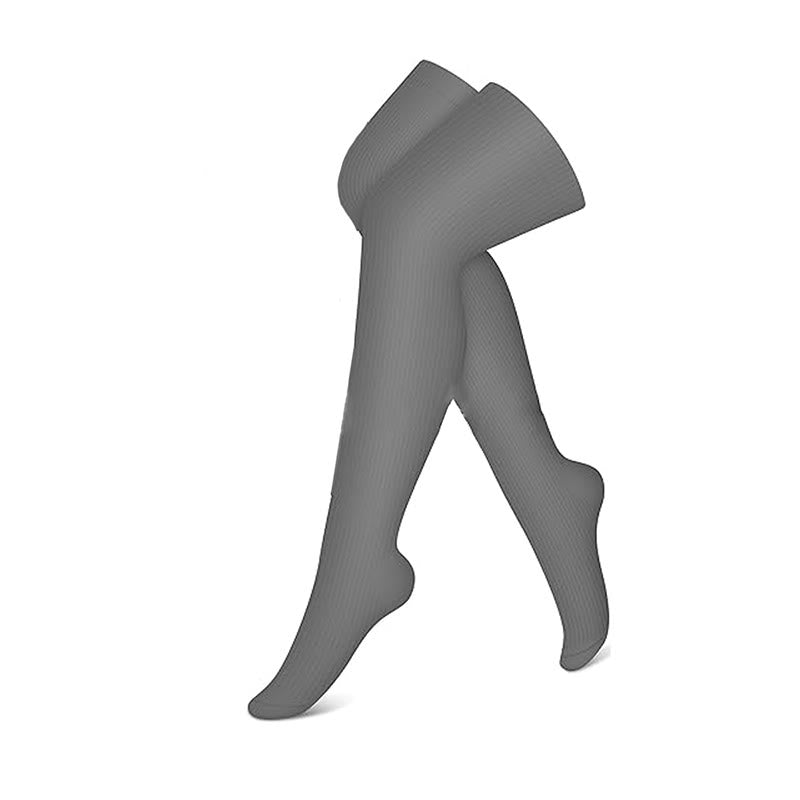 Schwarze, weiße und graue Kompressionsstrümpfe mit Oberschenkelhöhe (3 Paar) - Grau - S/M - image 6