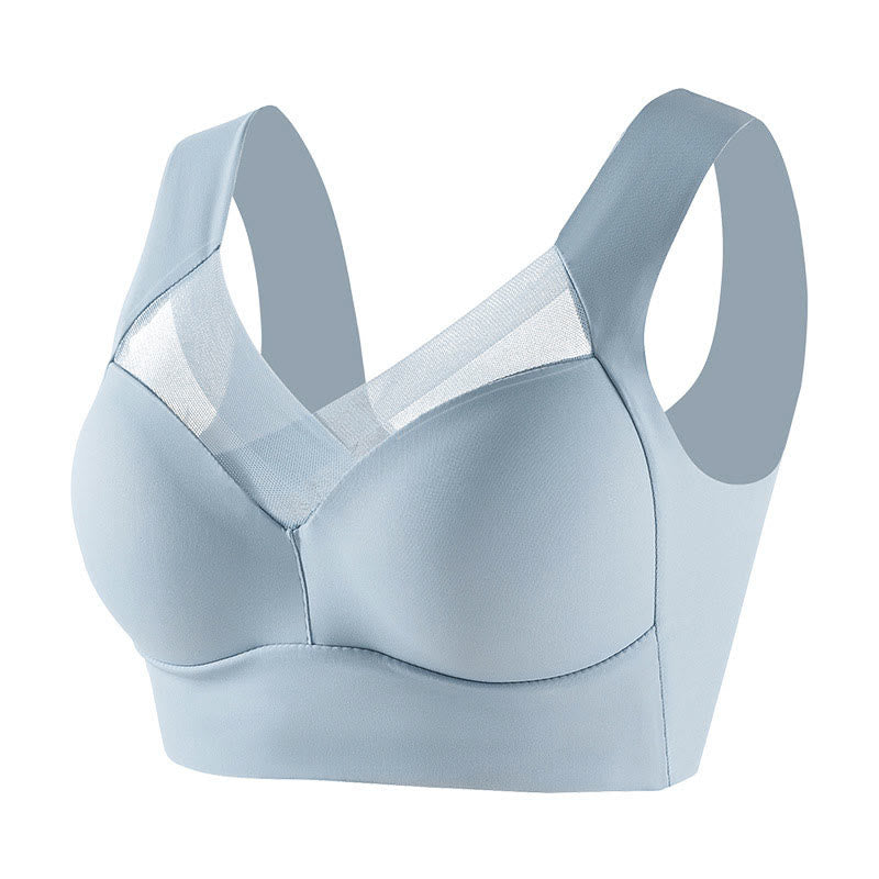 Nahtlose, kabellose Sport-BHs aus Spitze (2er-Pack) - Hellblau - 6XL - image 10