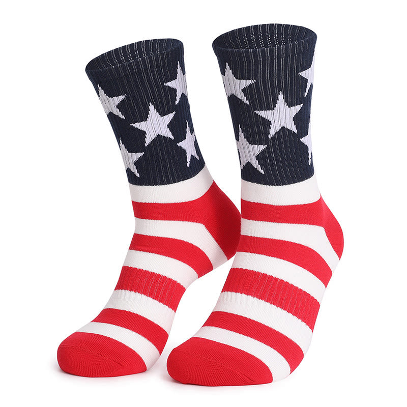 Viertelsocken mit Elementen der amerikanischen Flagge in Übergröße (4 Paar)