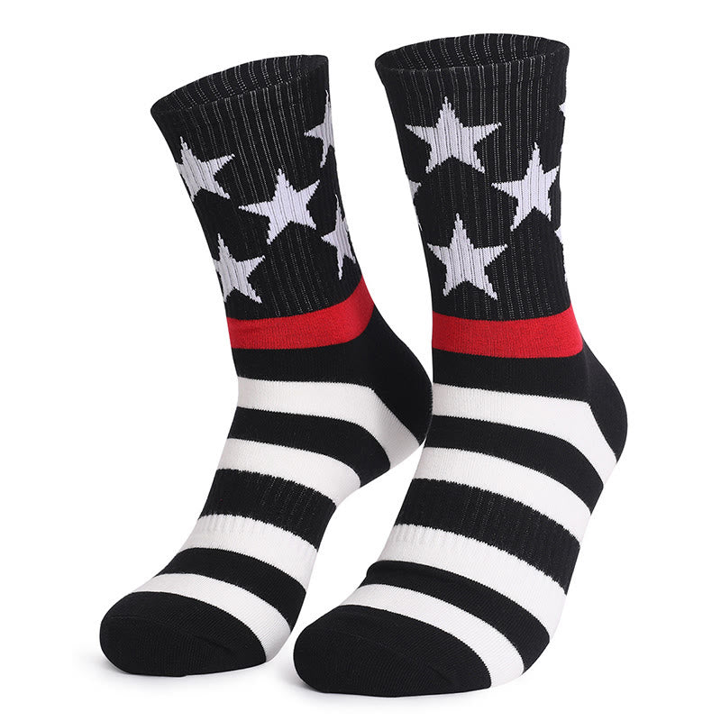 Viertelsocken mit Elementen der amerikanischen Flagge in Übergröße (4 Paar)