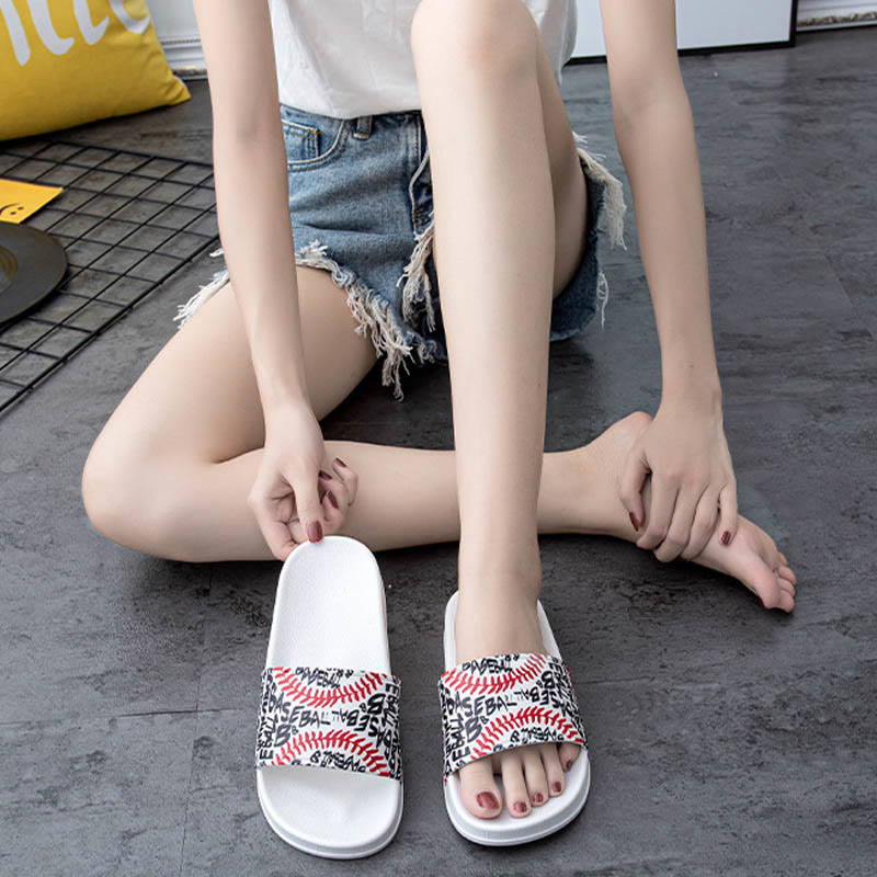 Slides mit Baseball-Muster in Übergröße (2 Paar)