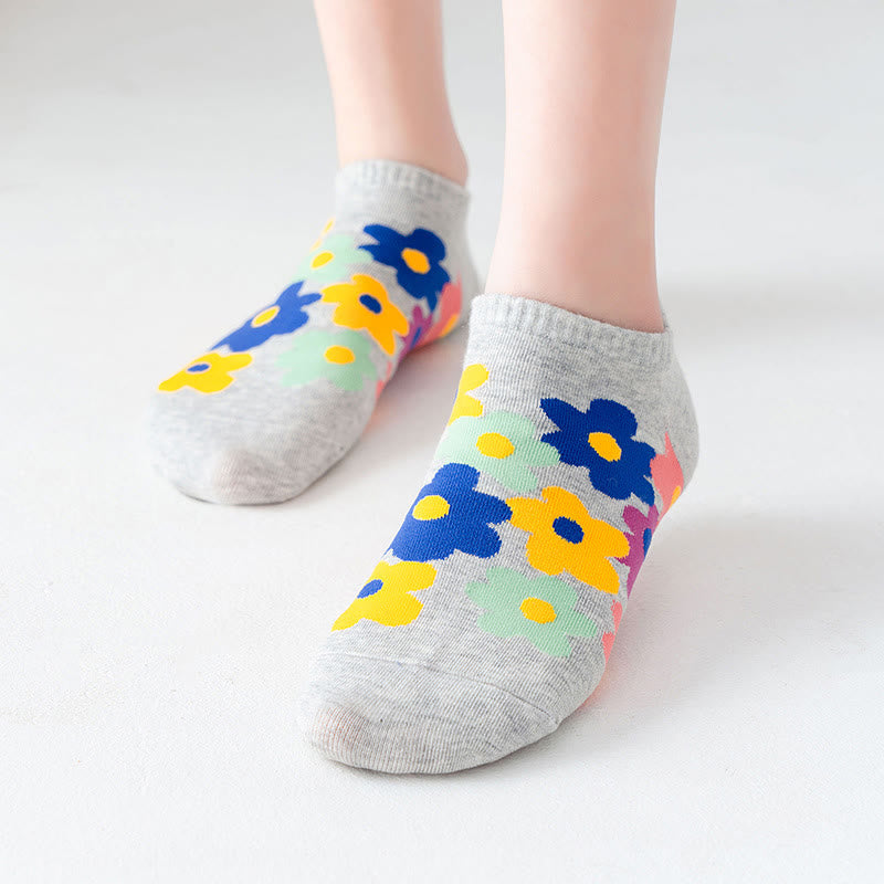 Füßlinge mit farbigen Blumen in Übergröße (5 Paar) - image 3
