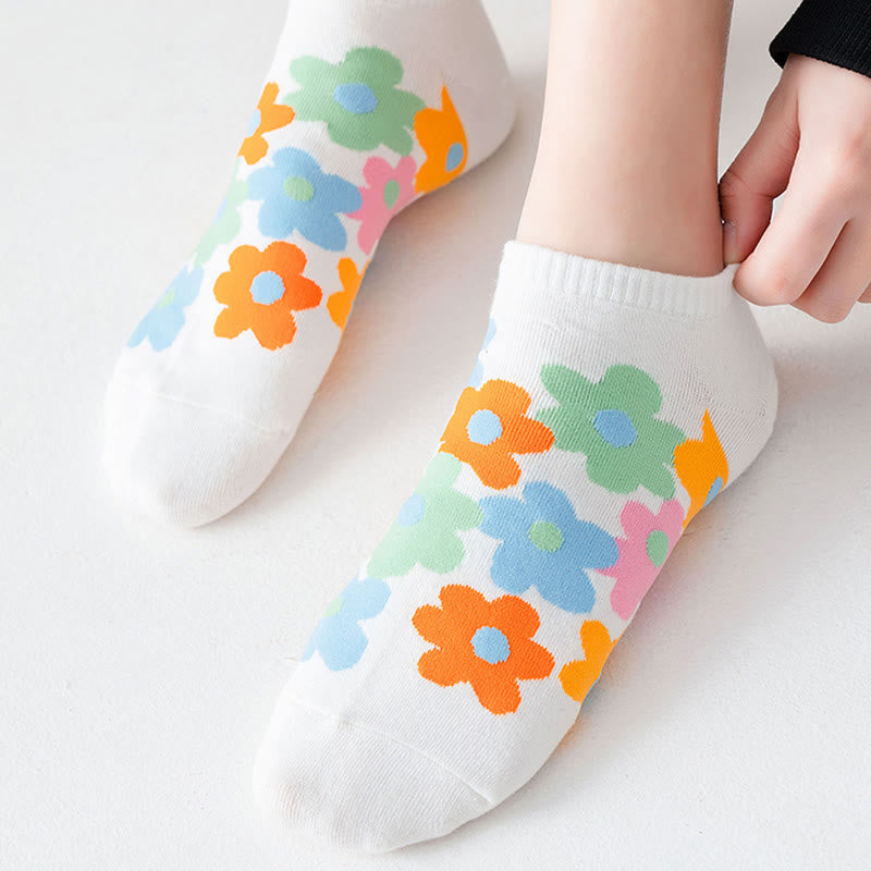 Füßlinge mit farbigen Blumen in Übergröße (5 Paar) - image 6