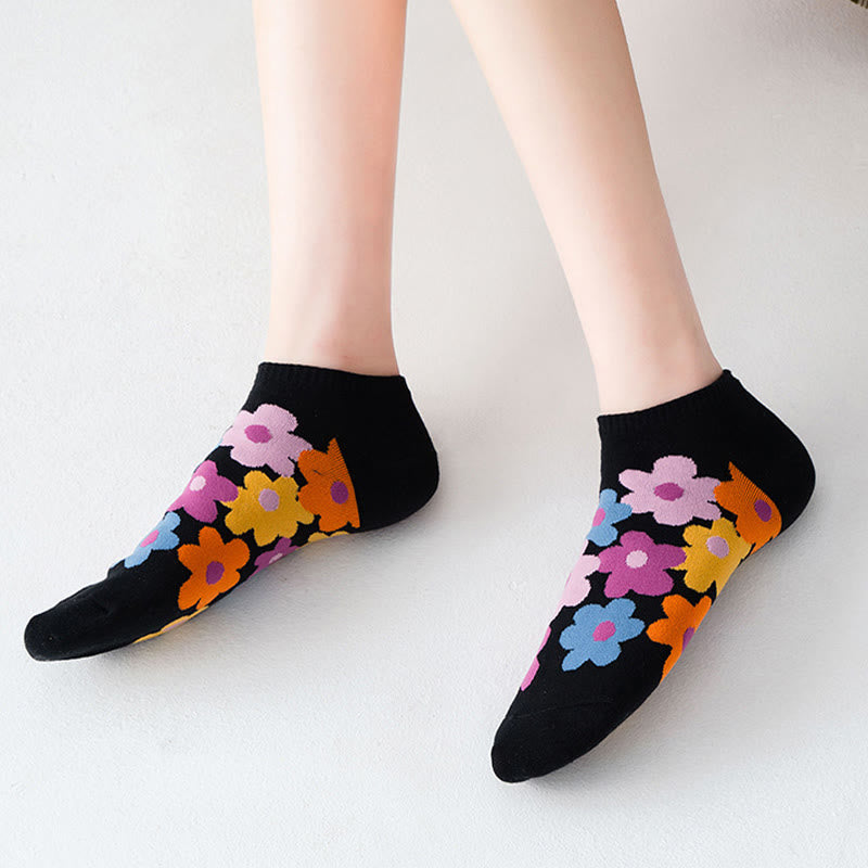 Füßlinge mit farbigen Blumen in Übergröße (5 Paar) - image 2