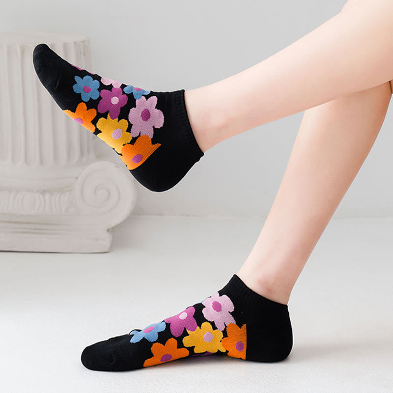 Füßlinge mit farbigen Blumen in Übergröße (5 Paar) - image 4