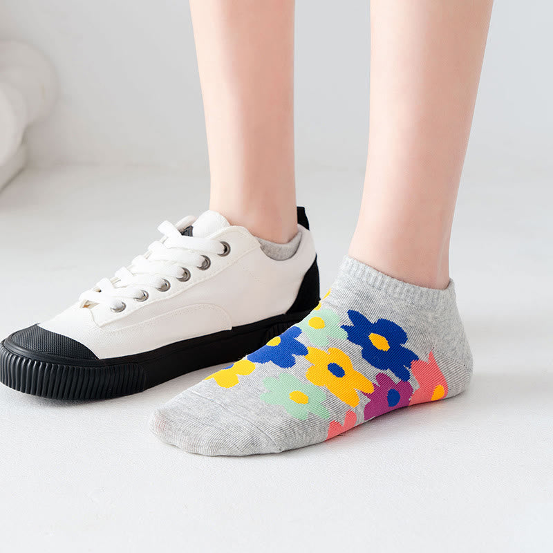 Füßlinge mit farbigen Blumen in Übergröße (5 Paar) - image 7