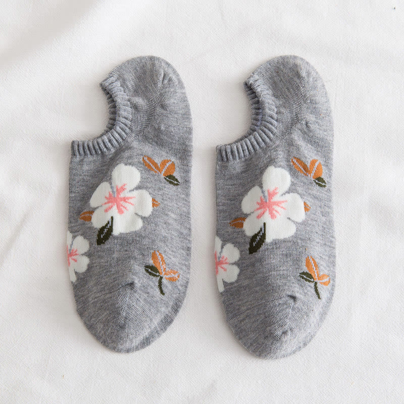 Weiche Füßlinge mit Blumenmuster in Übergröße (10 Paar) - Grau - EU37-40 (US4-7) - image 8