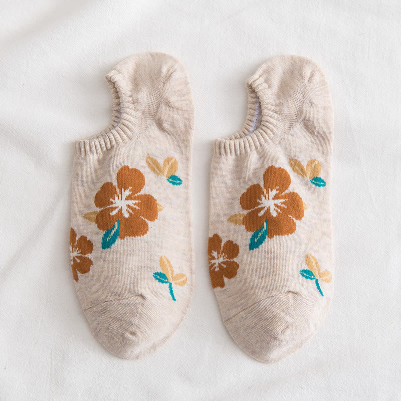 Weiche Füßlinge mit Blumenmuster in Übergröße (10 Paar) - Khaki - EU37-40 (US4-7) - image 6