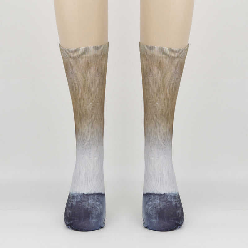 Viertelsocken mit Pferde-, Adler- und Tigerpfotenmotiv in Übergröße (3 Paar)