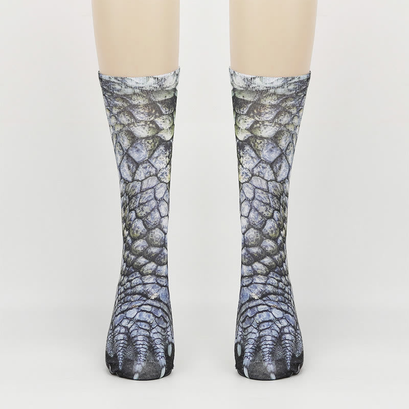 Viertelsocken in Übergröße mit Adler-Eidechsen-Leopardenpfoten (3 Paar) - Eidechse - EU38-44 (US5-10) - image 3