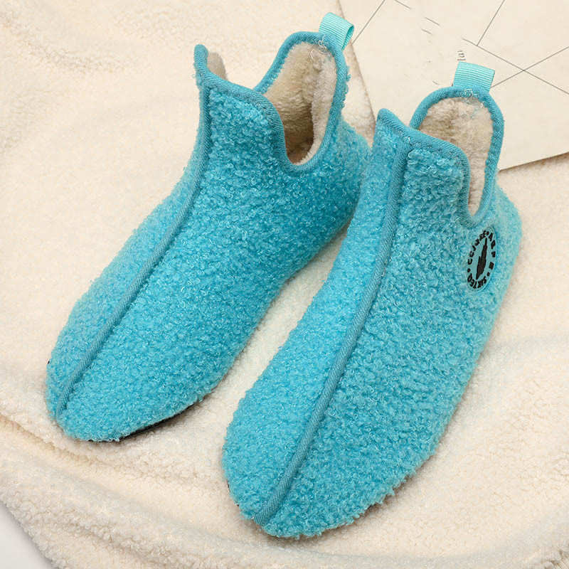 Einfarbige Plüsch-Slipper-Socken in Übergröße