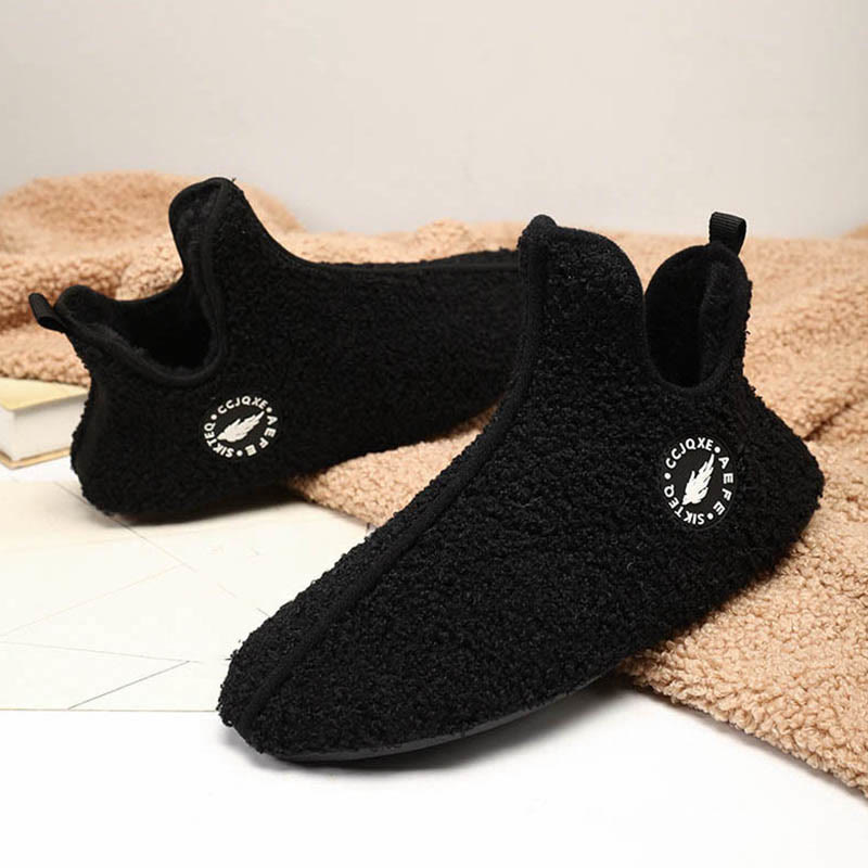 Einfarbige Plüsch-Slipper-Socken in Übergröße