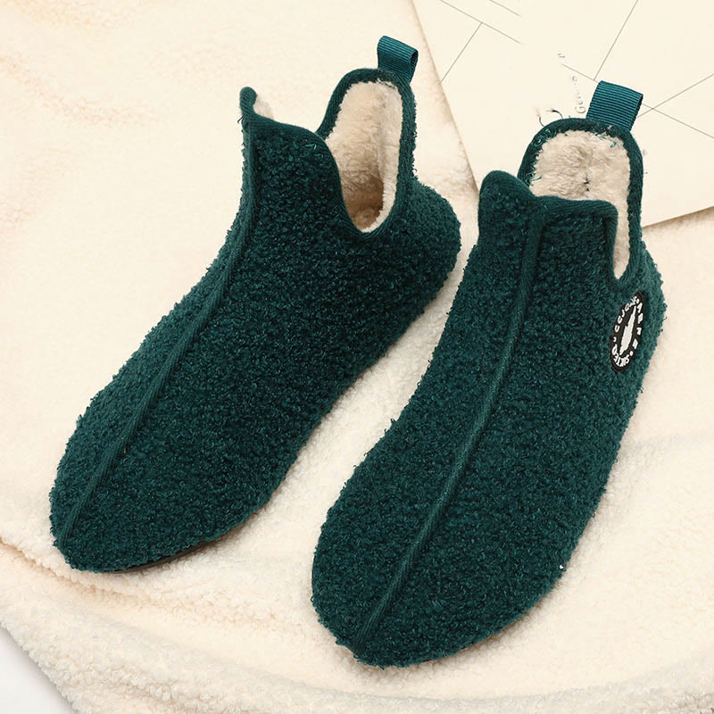Einfarbige Plüsch-Slipper-Socken in Übergröße