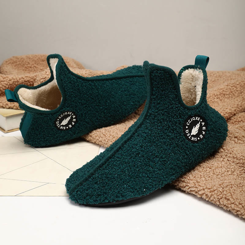 Einfarbige Plüsch-Slipper-Socken in Übergröße