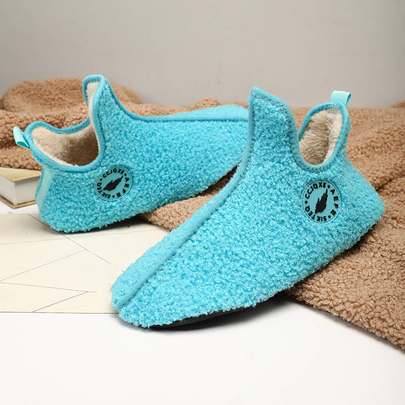 Einfarbige Plüsch-Slipper-Socken in Übergröße