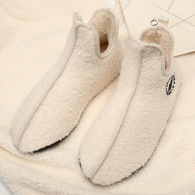 Einfarbige Plüsch-Slipper-Socken in Übergröße