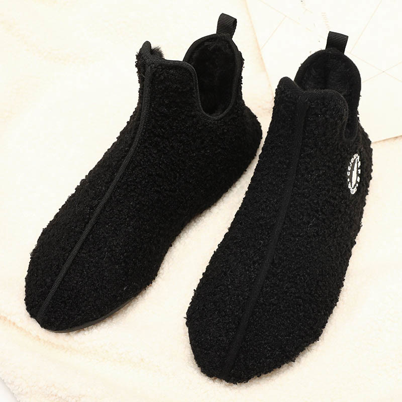 Einfarbige Plüsch-Slipper-Socken in Übergröße