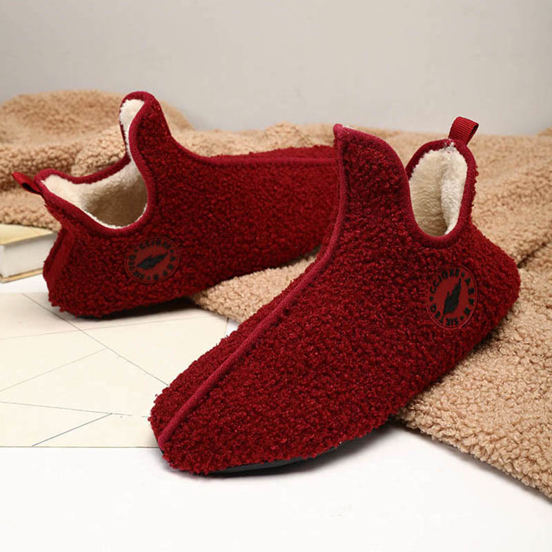 Einfarbige Plüsch-Slipper-Socken in Übergröße